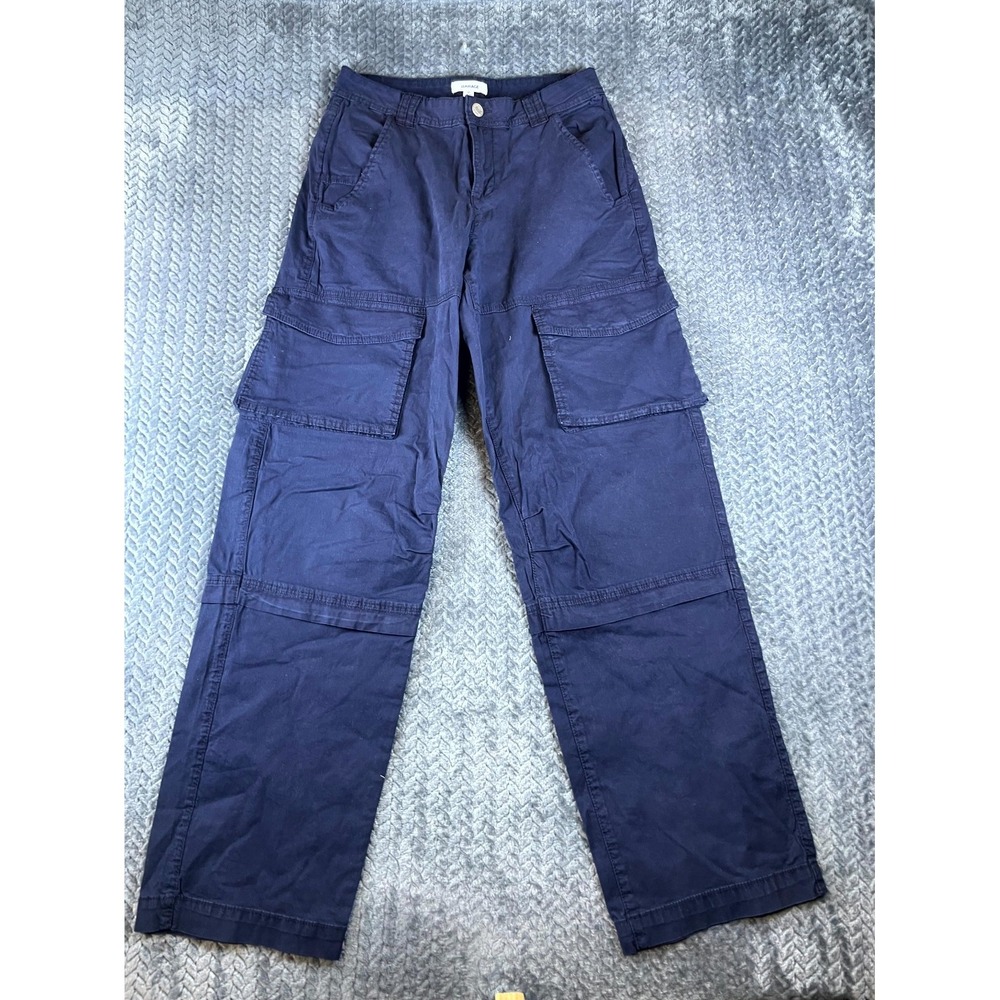 Garage Cargo Pants Womens 5 Navy Blue High Rise Straight Leg Utility Pockets